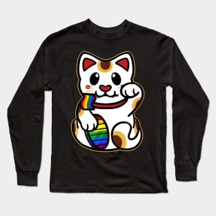 LGBTQ+ Pride Lucky Cat - Gay Long Sleeve T-Shirt